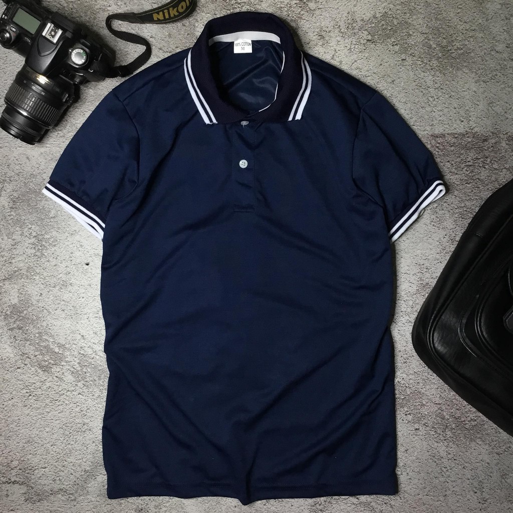 Áo thun cổ trụ trơn cotton gai  mặc mát ,giá rẻ,chất lượng