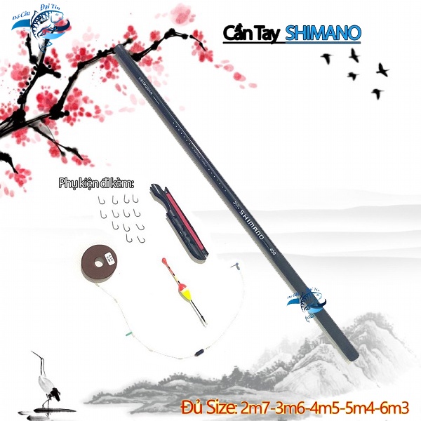 Cần Câu Tay SHIMANO Cacbon Cao Cấp - GIÁ SIÊU RẺ do Đại Tín Phân Phối Chính Hãng Đủ size 2m7-3m6-4m5-5m4-6m3