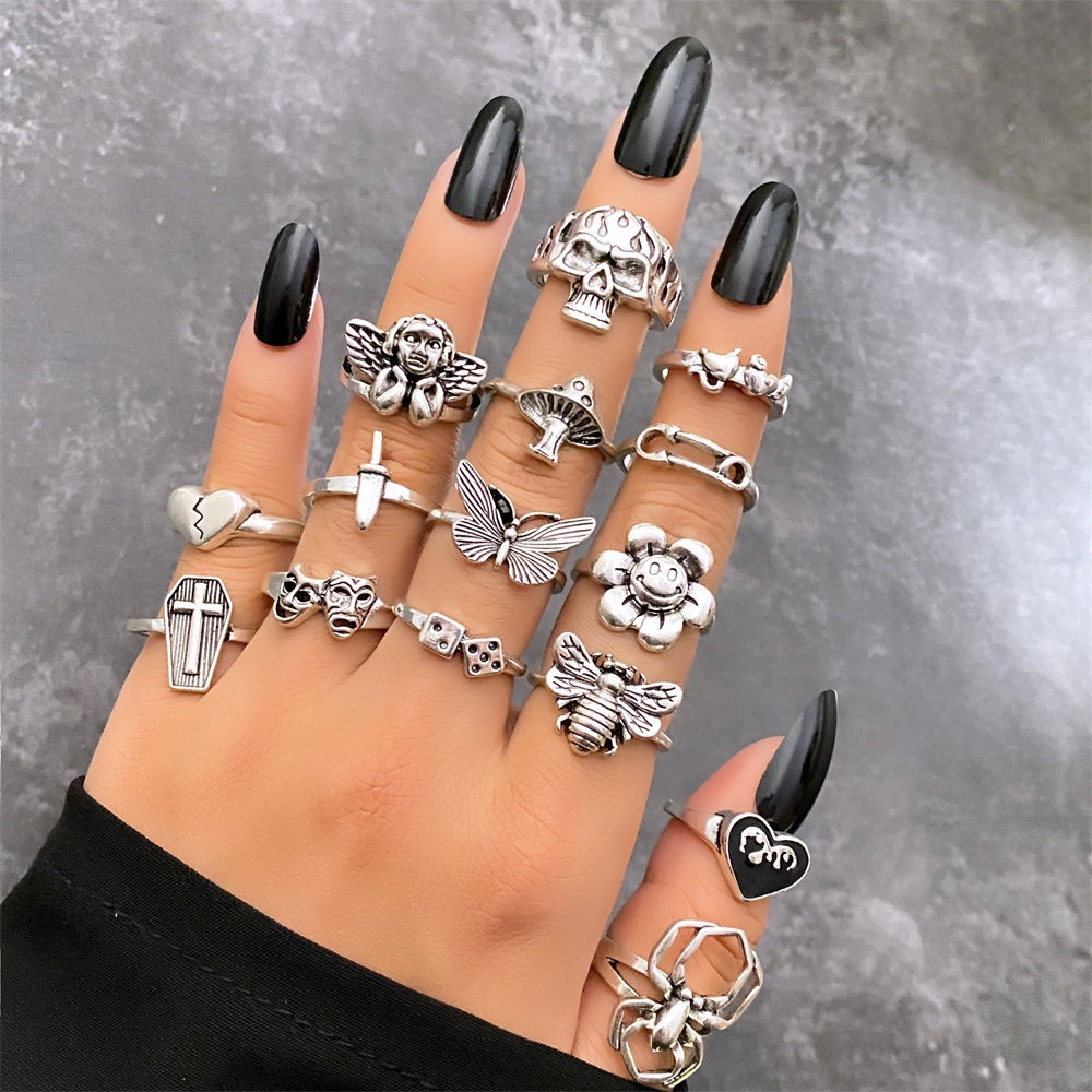 Nhẫn đeo tay kim loại tùy chọn kiểu dáng phong cách vintage thời trang