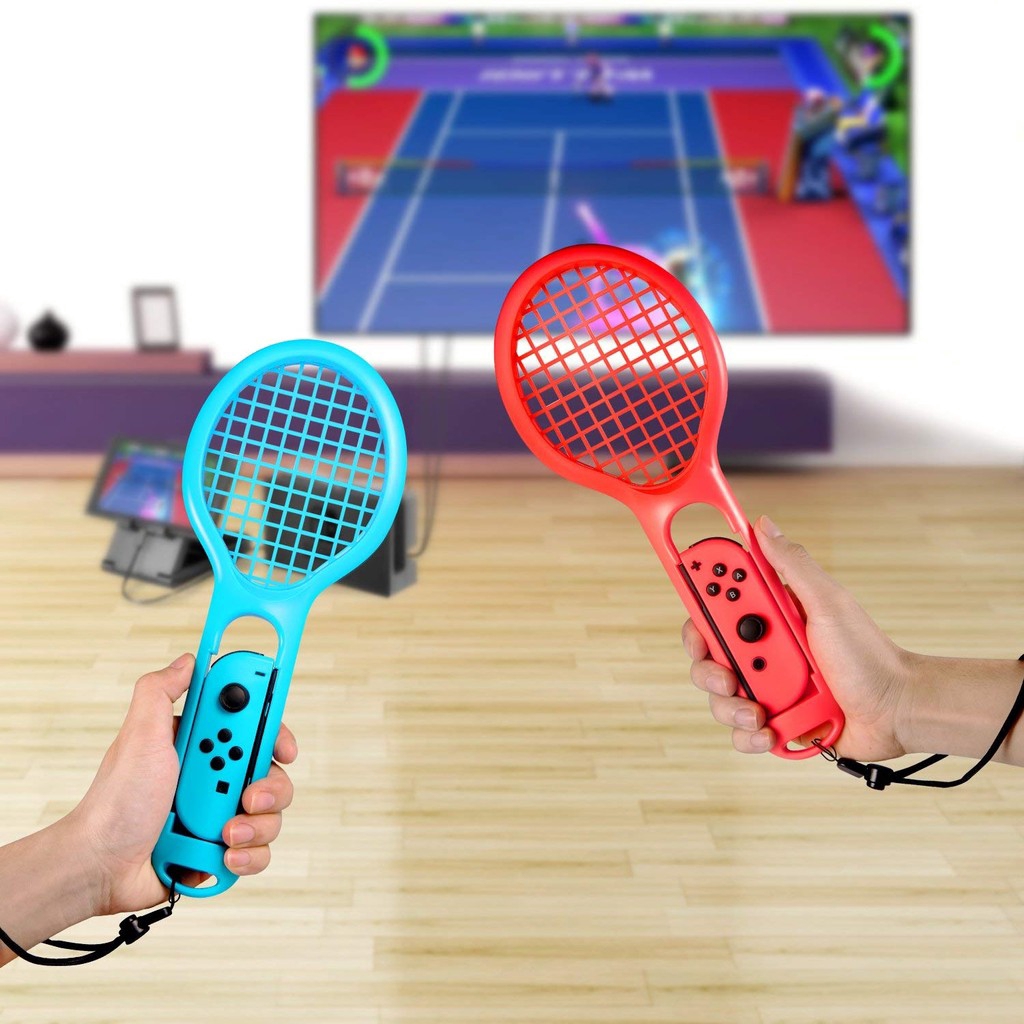 2 Vợt tennis gắn điều khiển game Nintendo Switch kèm 2 dây đeo