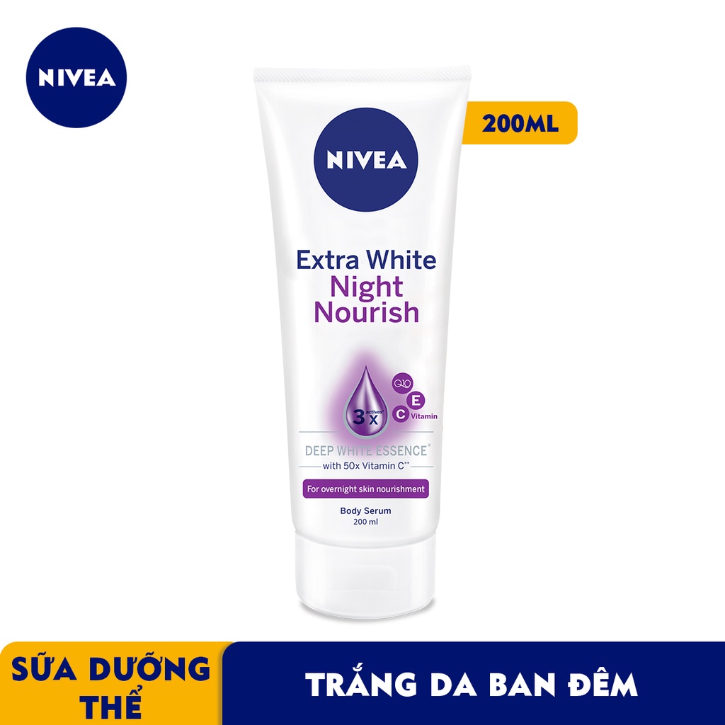Tinh Chất Dưỡng Thể Nivea Sáng Da Ban Đêm 180ml Extra White Night Nourish Body Serum