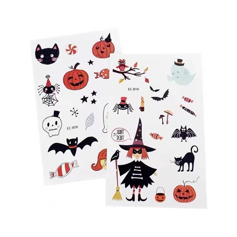 Halloween party hình xăm dán 28 tờ không thấm nước nam và nữ mô phỏng phim hoạt hình dễ thương hài hước lâu dài dán