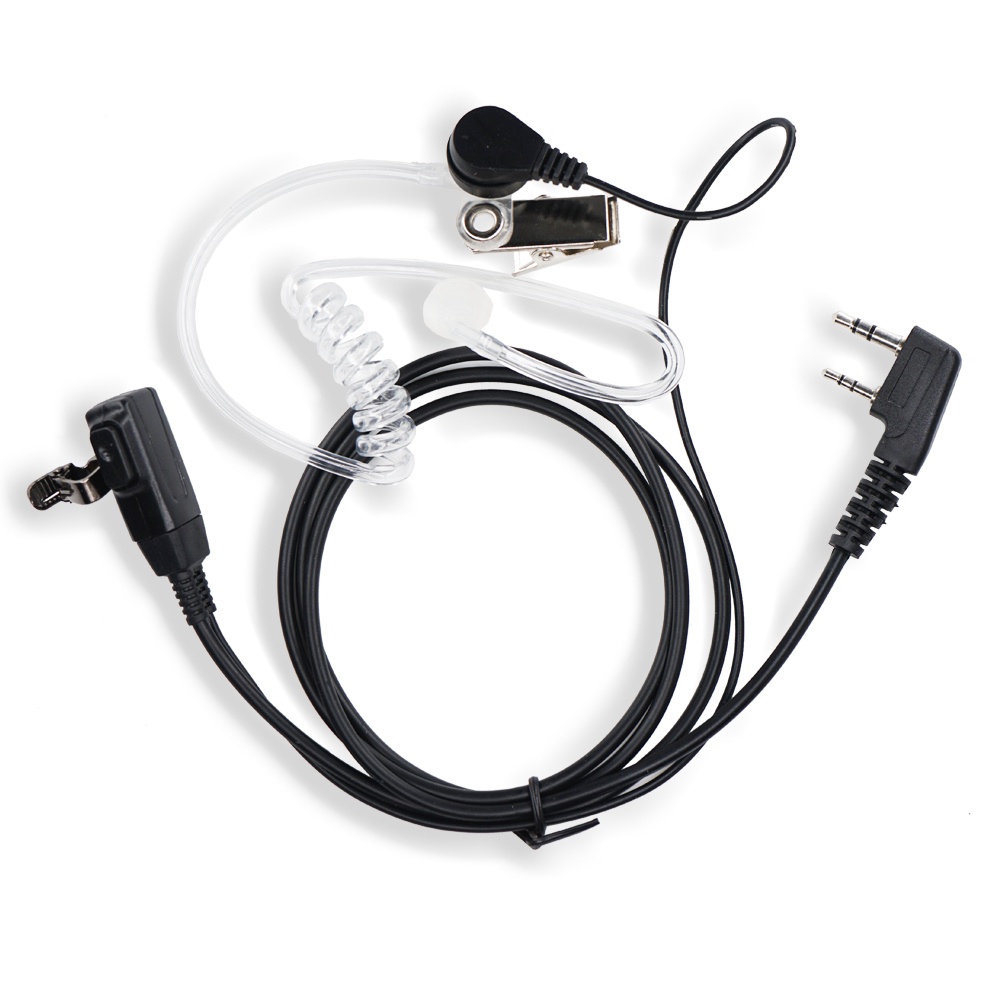 Original Air Acoustic Tube 2 Pin PTT Earpiece for Radio Walkie Talkie Headset Throat Microphone for Baofeng UV82 UV5R BF-888S