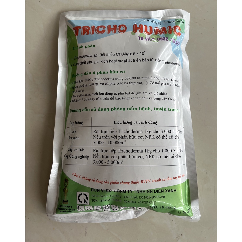 Phân vi sinh TRICHODERMA HUMIC - Chuyên dùng rải gốc, phòng trừ nấm bệnh