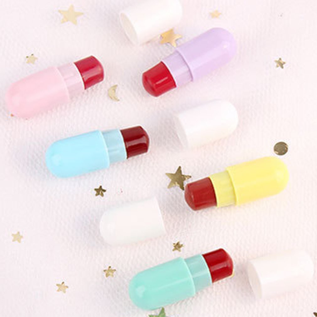 Son môi dưỡng ẩm chống thấm nước thiết kế hình viên nang mini dễ thương