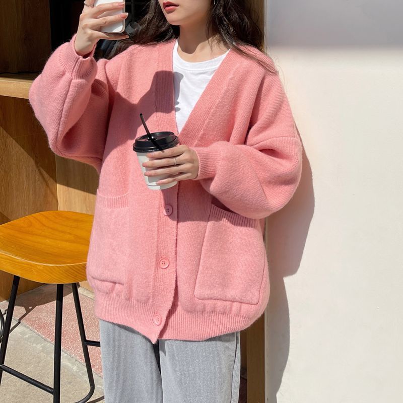 Áo Khoác Len Tay Dài Phong Cách Hàn Quốc Thanh Lịch Dành Cho Nữ