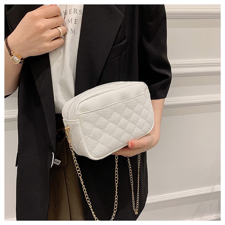 Túi Đeo Chéo Hình Vuông Nhỏ Màu Trơn Họa Tiết Hình Thoi NB00266