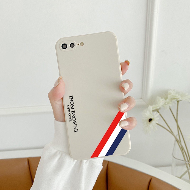 Ốp lưng IP Cạnh Vuông Thom Browne Màu kem 6/6plus/6s/6splus/7/7plus/8/8plus/x/xr/xs/11/12/13/14/pro/max/plus/promax