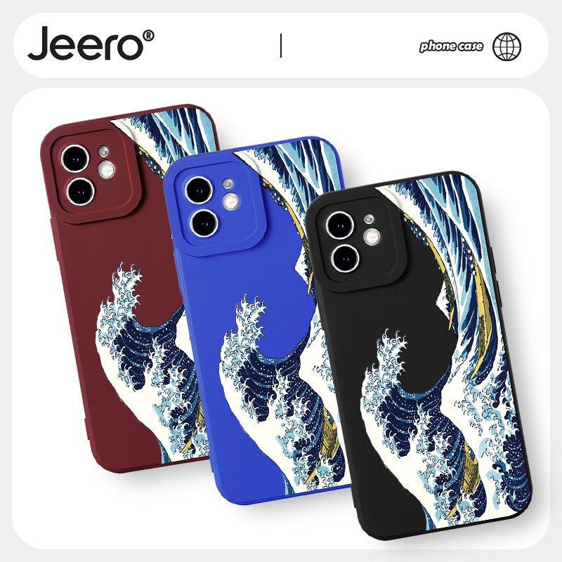 Ốp lưng JEERO mềm chống bẩn dễ thương đẹp độc lạ nam đen ngầu Cho iPhone 14 13 12 11 Pro Max SE 2020 X XR XS 8 7 ip 6S 6 Plus kute HFF763