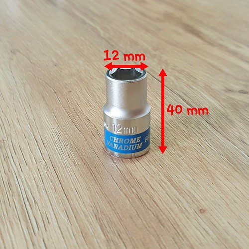 Đầu Tuýp 1/2 Lục Giác Dạng Đầu Chụp Size 12mm