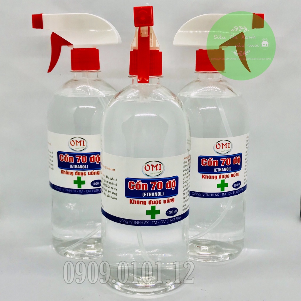 Cồn xịt khử khuẩn 70 độ chính hãng thương hiệu OMI &amp;  ADN, dung dịch sát khuẩn chai 1.000ml