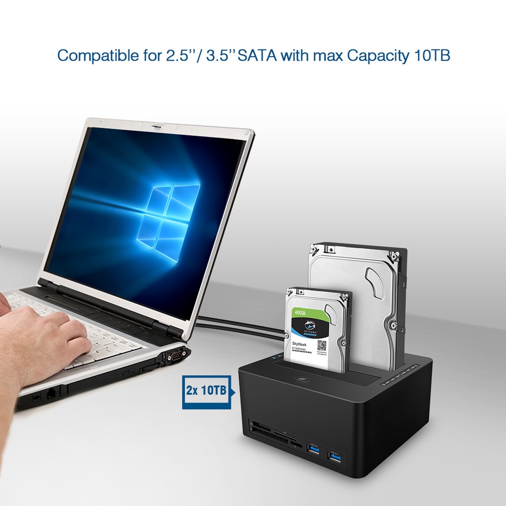 Đế Gắn Ổ Cứng Hdd Sd / Tf / Ms / Cf Đa Năng Usb 3.0 2.5 / 3.5 Inch