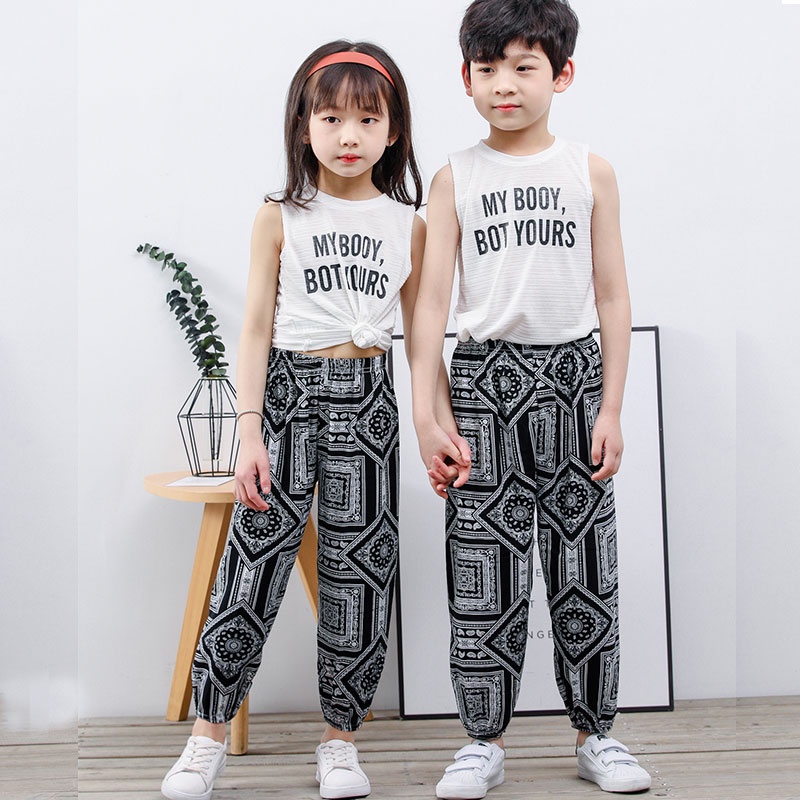 Quần Dài Ống Rộng Chất Liệu Cotton Thời Trang Xuân Thu Cho Bé 100-150cm