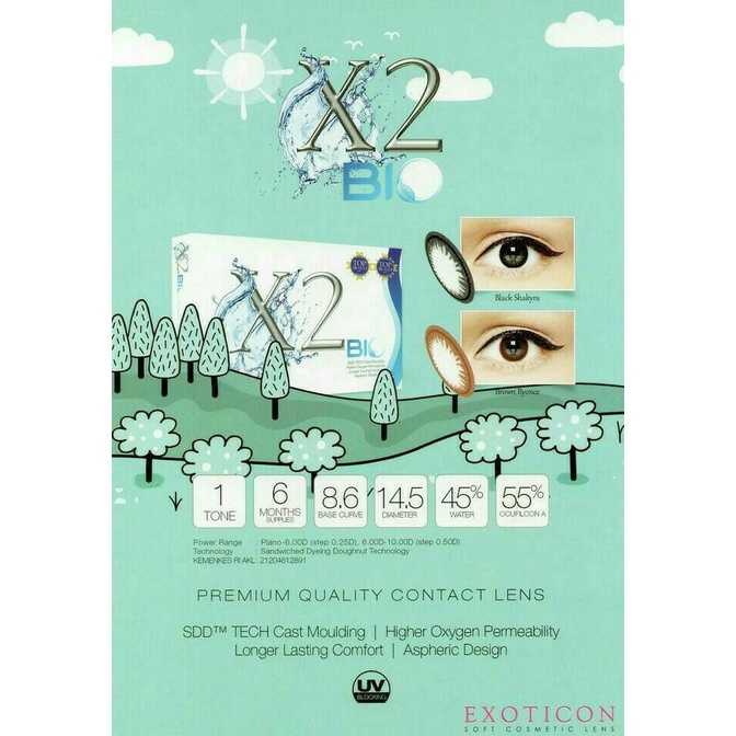 Kính Áp Tròng X2 6.50 S/D -10 Chuyên Dụng Chất Lượng Cao