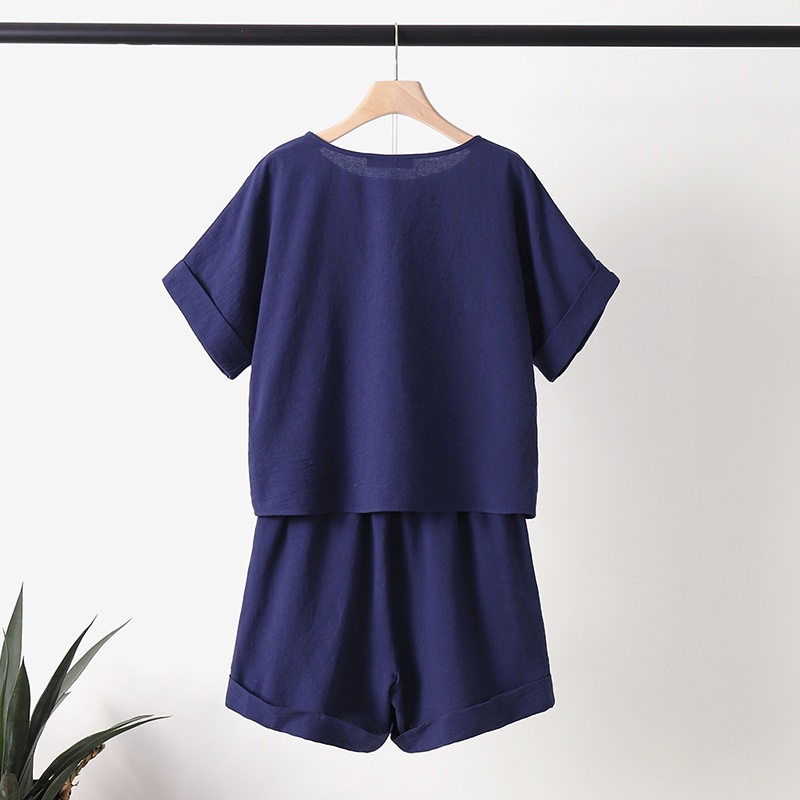 Set áo thun ngắn tay + quần short lưng thun ZANZEA thời trang cho nữ