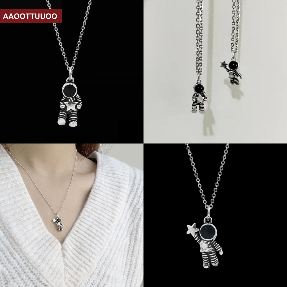 vòng cổ Mặt Hình Phi Hành Gia Phong Cách Hip Hop Cá Tính Cho Cặp Đôi