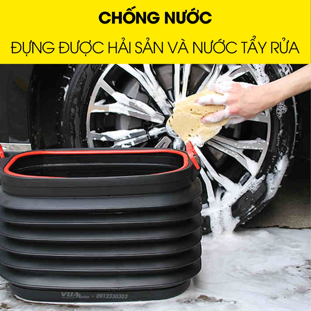 Thùng đựng đồ ô tô co giãn VuaAuto 40 lít, thùng đựng đồ gấp gọn để cốp xe ô tô tiện lợi, bền đẹp tiết kiệm không gian