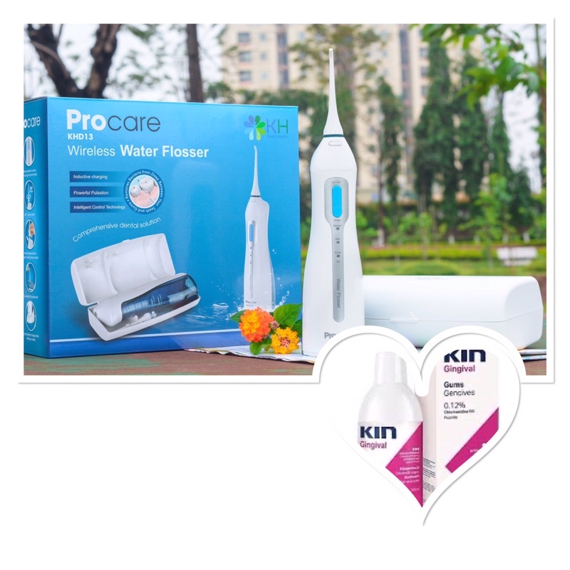 Combo máy tăm nước KHD13 và nước súc miệng Kin