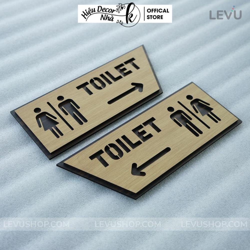 Biển chỉ hướng toilet mũi tên trái phải bằng gỗ sang trọng TL27 - Hiệu Nhà K