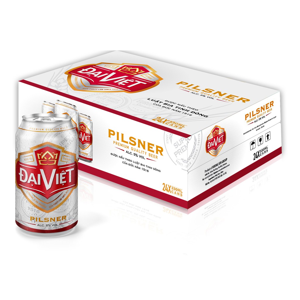 [thùng] 24 lon Bia lon Đại Việt Pilsner 330 ml