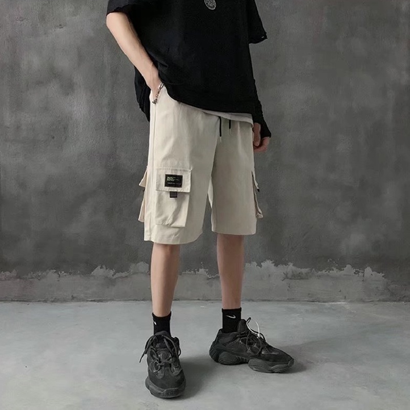 Quần Short Dáng Rộng Nhiều Túi Phong Cách Nhật Bản Thời Trang Cho Nam Size M-3XL