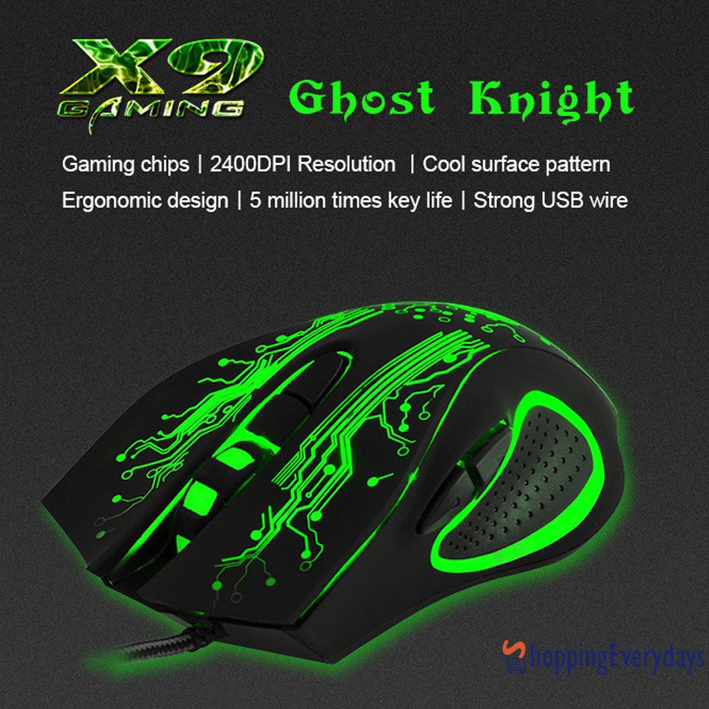 【sv】 IMICE X9 Gaming Optical Mouse 2400 DPI Adjustable Backlight USB Wired Mice