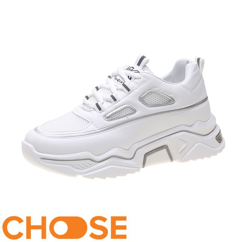 Giày Thể Thao Nữ Choose Họa Tiết Nhỏ Phản Quang Độn 5cm Da PU Phôi Vải Lưới Thời Trang G291K | BigBuy360 - bigbuy360.vn