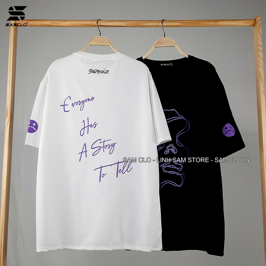 Áo thun nữ tay lỡ SAM CLO freesize phông form rộng dáng Unisex - áo lớp, nhóm, couple in ICON chữ sadboiz | BigBuy360 - bigbuy360.vn