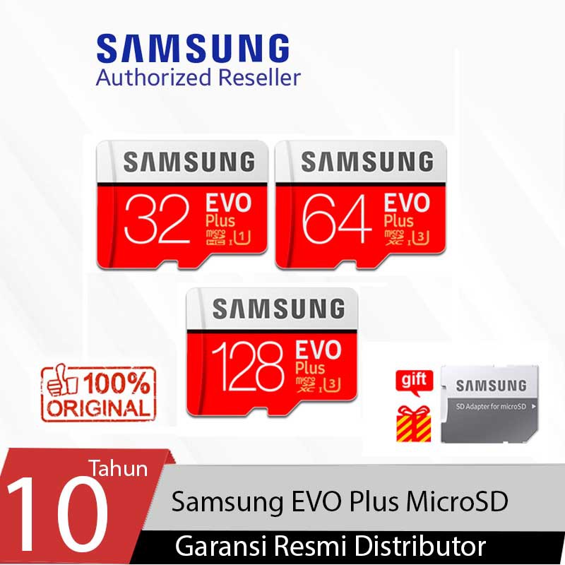 Thẻ Nhớ Samsung Micro Sd Evo Plus 32gb 64gb 128gb Class 10 10th Warranty