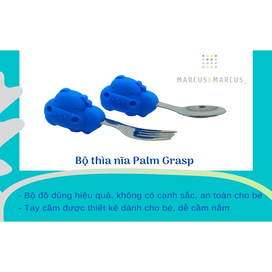 Bộ thìa nĩa tập ăn cho bé Palm Grasp Marcus &amp; Marcus, từ 18 tháng - Lucas