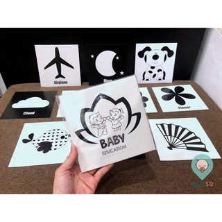 Bộ 10 Thẻ Đen Trắng 2 Mặt Cho Bé