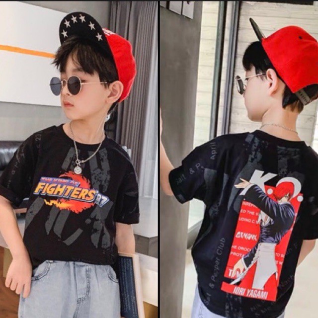 Áo thun bé trai fighters size đại 10-15