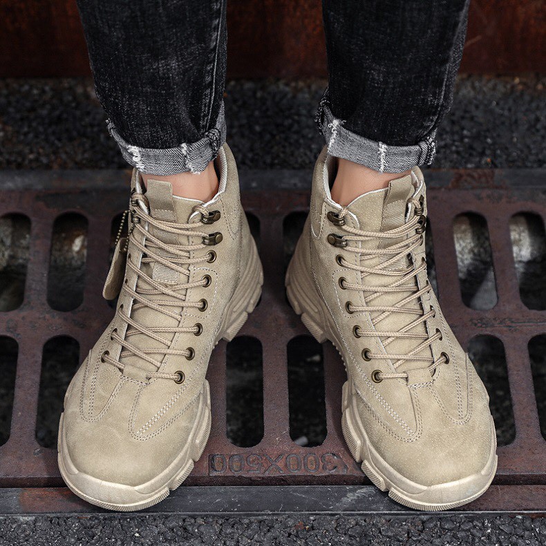 Giày cao cổ nam P.V.O thời trang phong cách bụi - Giày nam cao cổ chốt đinh cực đỉnh | BigBuy360 - bigbuy360.vn