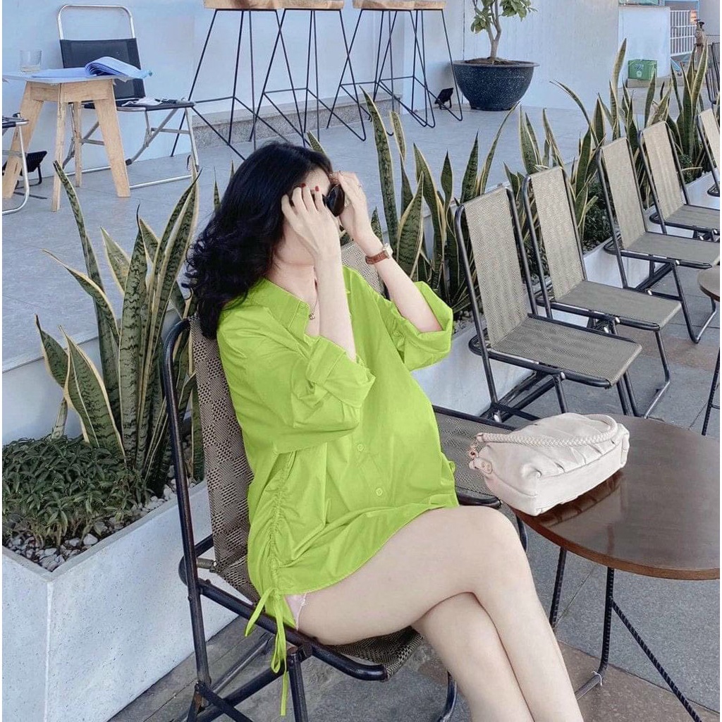 [HCM] Sét Bộ Đùi Áo Sơ Mi Cài Nút Dây Rút Thời Trang Nữ Sam Closet Free Size 40-55kg
