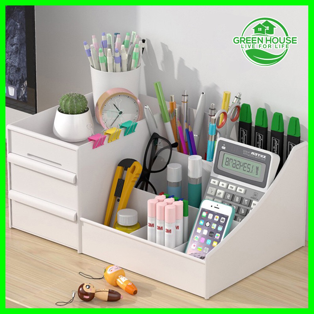 Kệ Đựng Mỹ Phẩm Đồ Trang Điểm 3 Tầng Mini (Tặng Sticker trang trí)