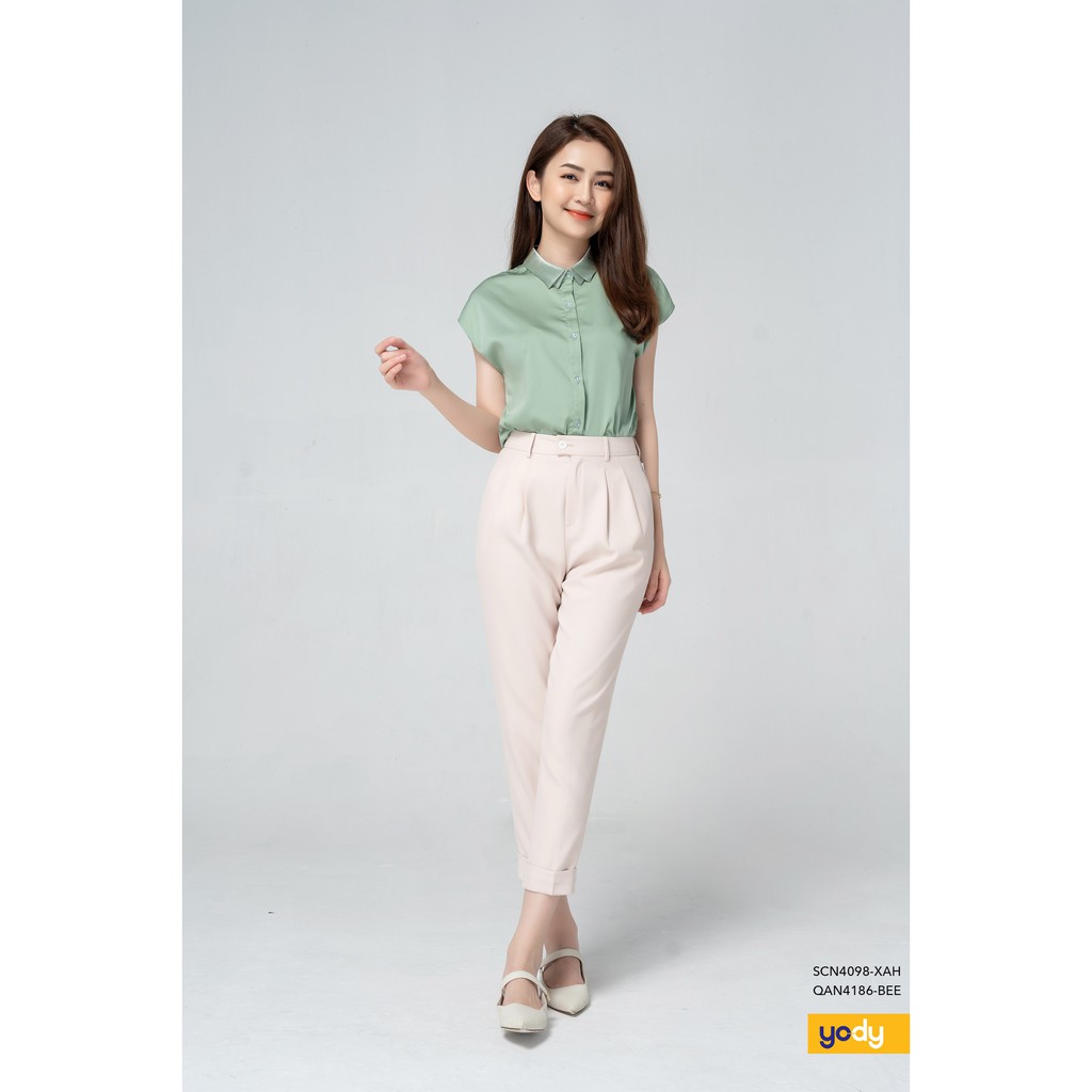 Quần âu nữ Yody dáng baggy trẻ trung thanh lịch QAN4186 | BigBuy360 - bigbuy360.vn