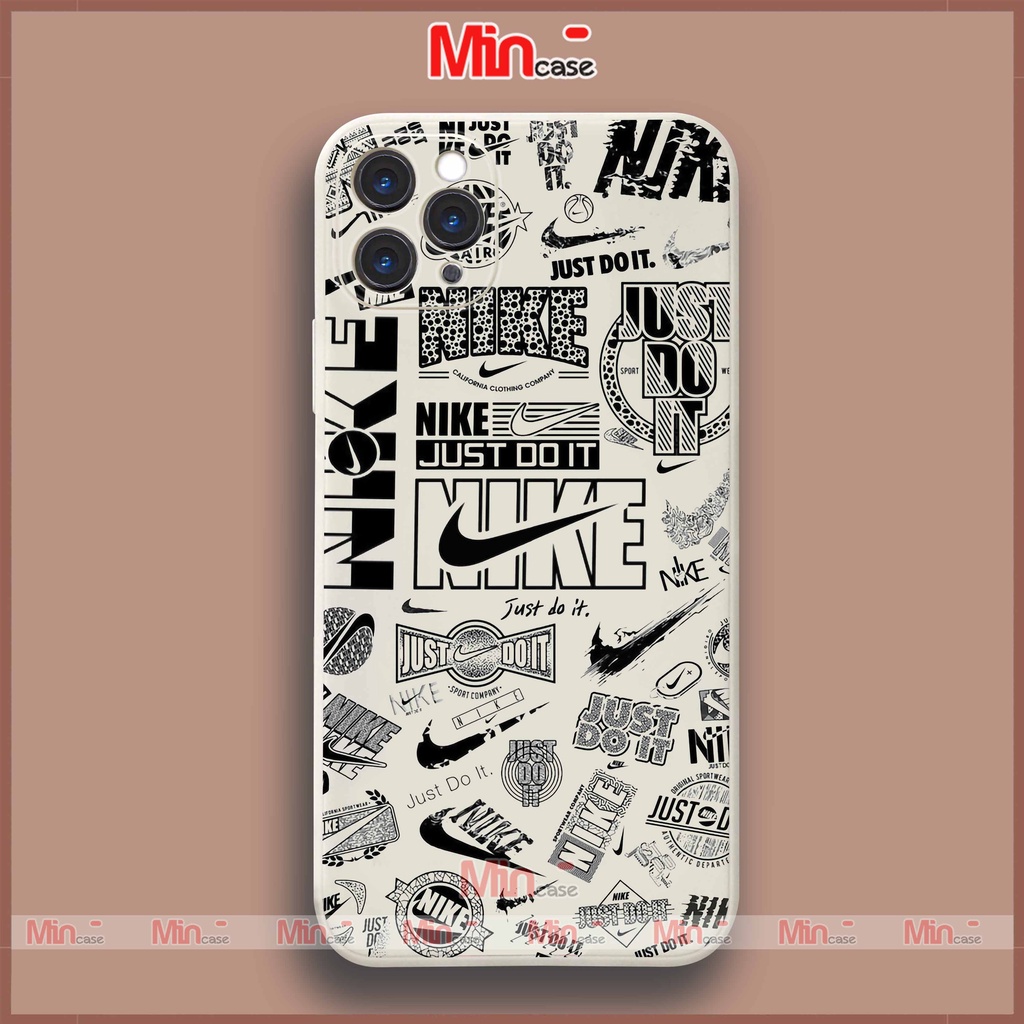 Ốp lưng iPhone Nike cạnh viền vuông silicon mềm dẻo bảo vệ camera cho iphone 6/6s/7/8/X/XS/XR/11/12/13/14 Pro Plus Max