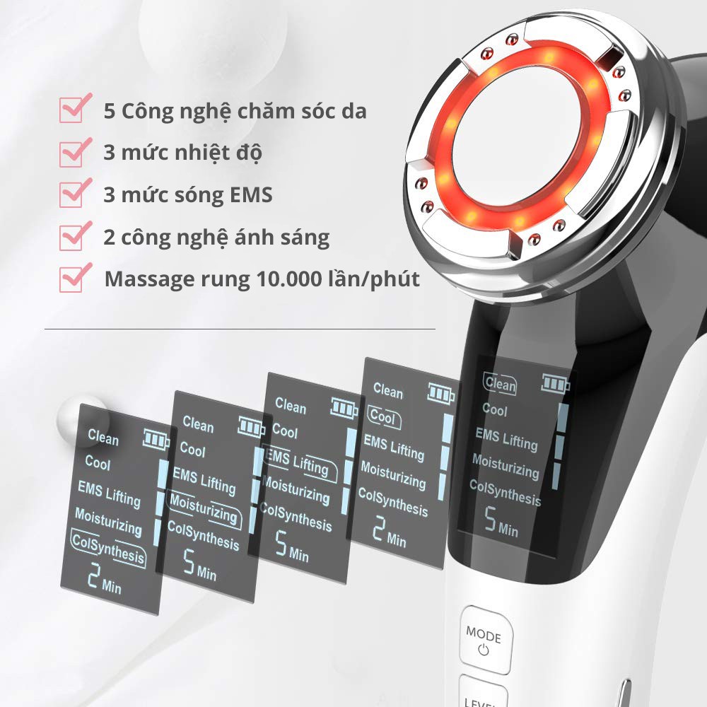 Máy chăm sóc da mặt, máy đẩy tinh chất, máy nâng cơ inCor Ultrasonic Facial Ioniser chính hãng [bảo hành 1 năm]]