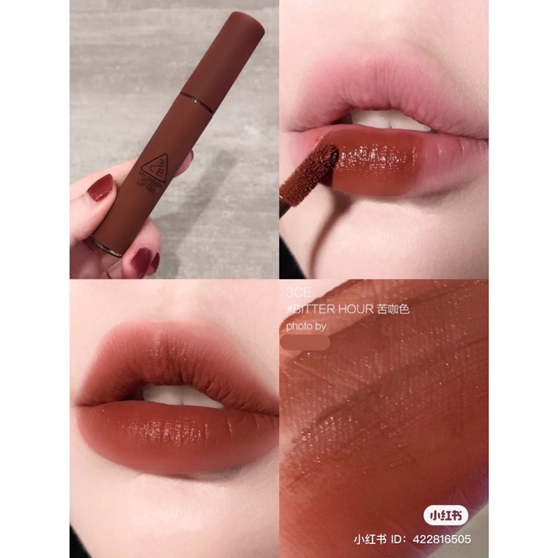 [5 Màu Mới] Son kem lì siêu mịn mượt 3ce Velvet Lip Tint