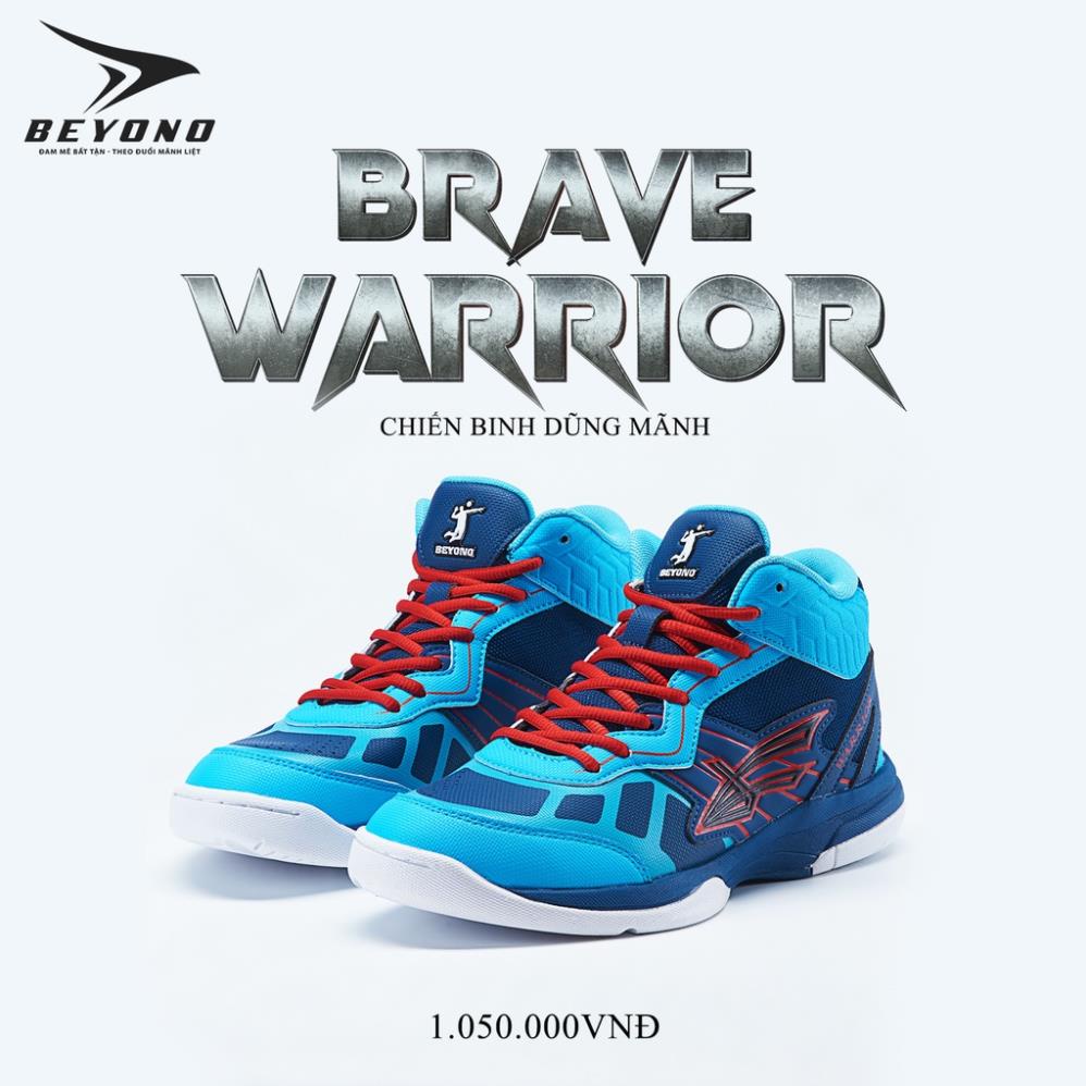 Giày thể thao nam nữ Beyono Warrior brave xanh đen, giày bóng chuyền đế cao su tự nhiên, êm nhẹ, thoáng khí qca !
