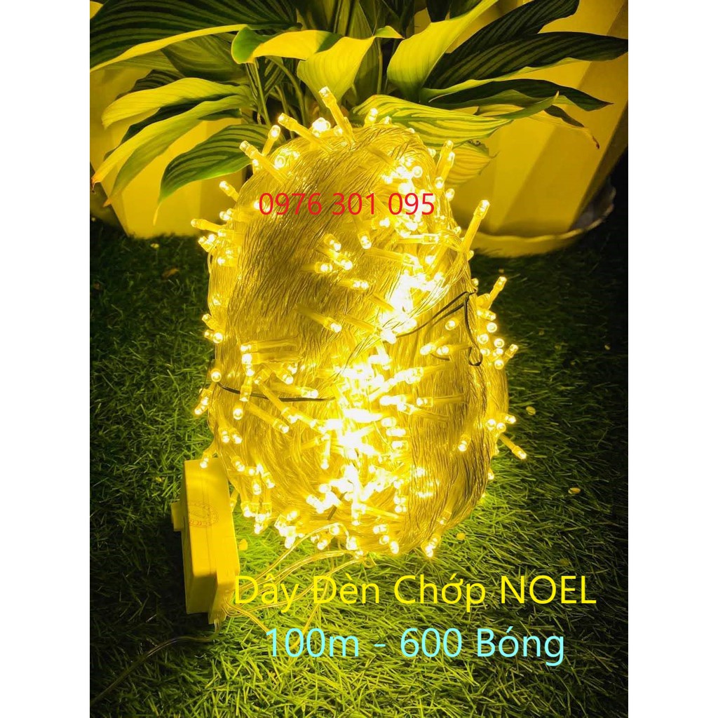 DÂY ĐÈN CHỚP NOEL 100M - 600 BÓNG (ĐỦ MÀU / TRẮNG / VÀNG NẮNG / LÁ / DƯƠNG)