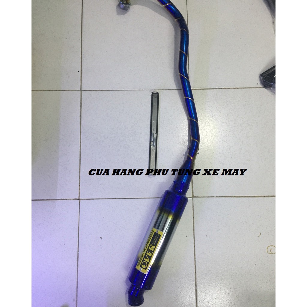 Pô OVER titan kèm cổ titan gắn xe Ex135,Ex150, Winner 150, Winner X, Raider Fi, Satria