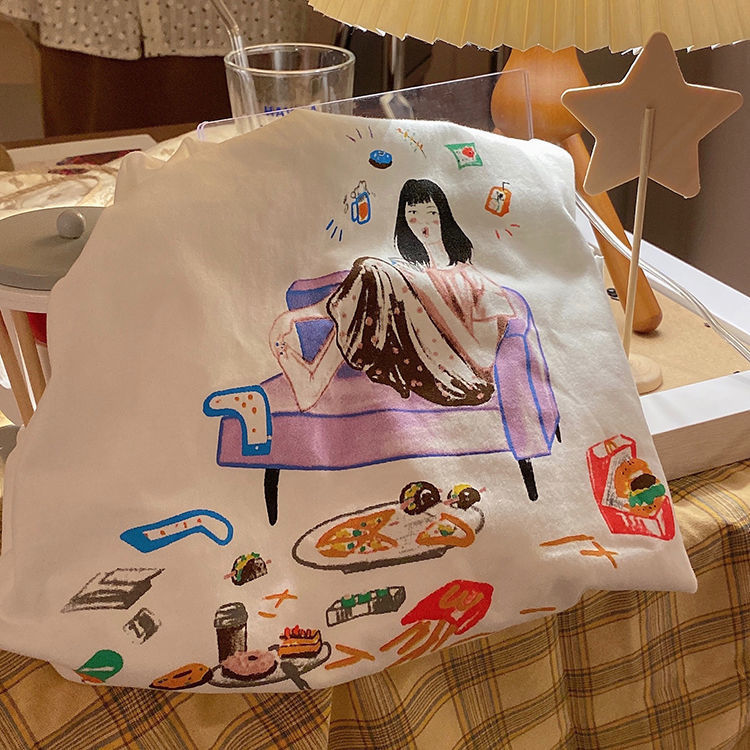 Áo Dây Nữ Cộc Tay Form Dài Rộng Thời Trang Hàn | BigBuy360 - bigbuy360.vn