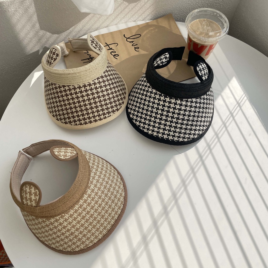 Mũ Cói Hở Chóp Tai Thỏ Chống Nắng Dễ Thương Cho Bé