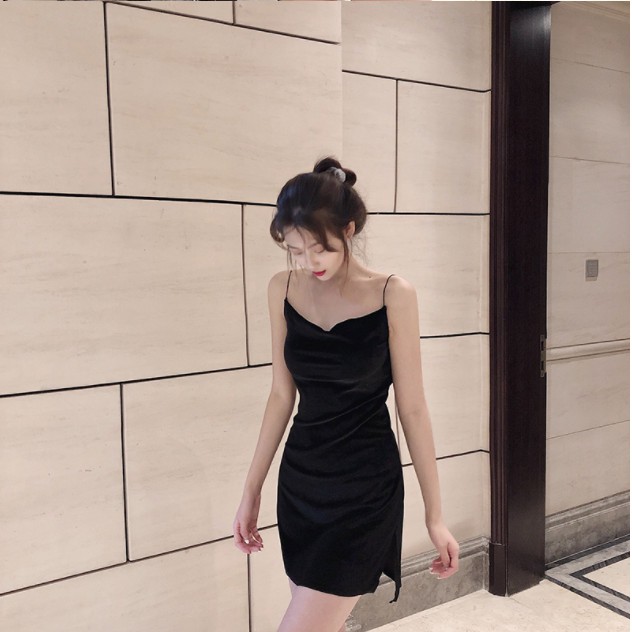 Váy Đầm Nữ Body -  Đầm 2 Dây Body Dáng Dài Hở Lưng Co Giãn Màu Đen Phong Cách Gợi Cảm, Sexy Siêu Đẹp. | BigBuy360 - bigbuy360.vn
