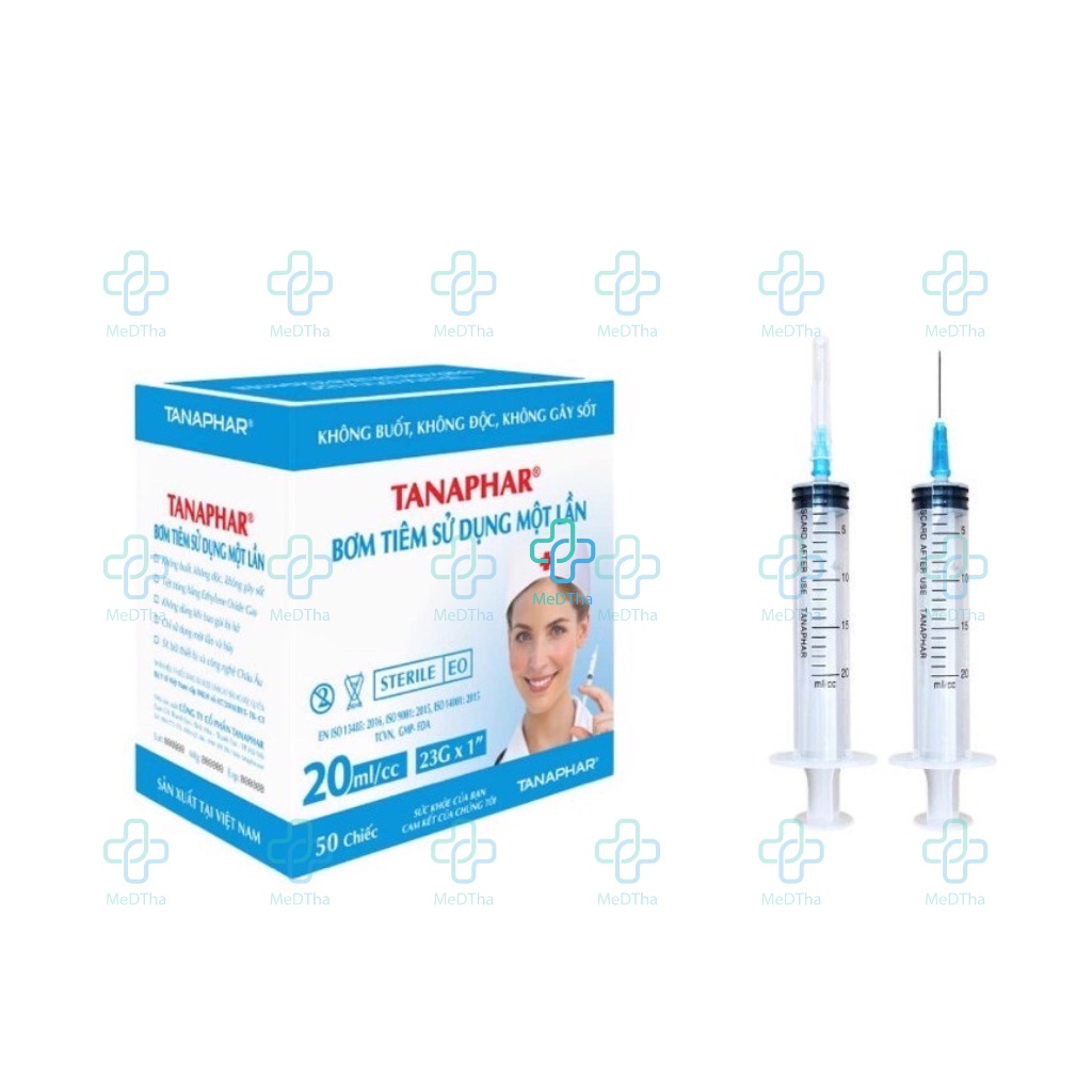 Bơm Tiêm Dùng 1 Lần Tanaphar Cỡ 10ml, 20ml, 50ml - Dụng Cụ Y Tế [Chính Hãng]
