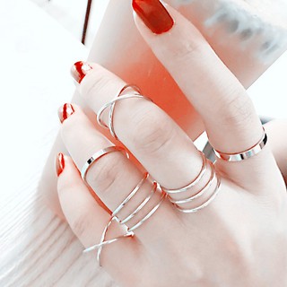 Set 6 chiếc nhẫn đeo đốt ngón tay thời trang cá tính cho nữ