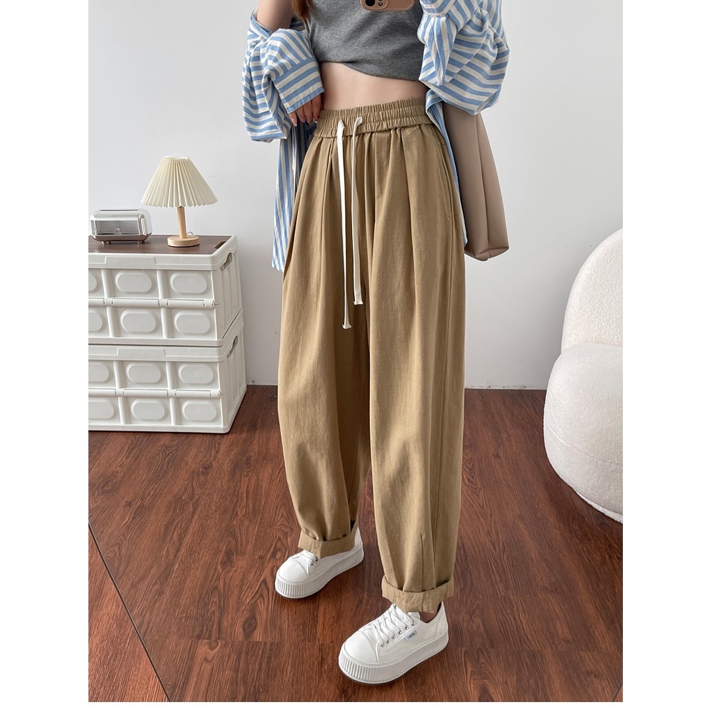 Quần Kaki Ống Rộng Lưng Cao Thời Trang Thu Đông Dành Cho Nữ 57436