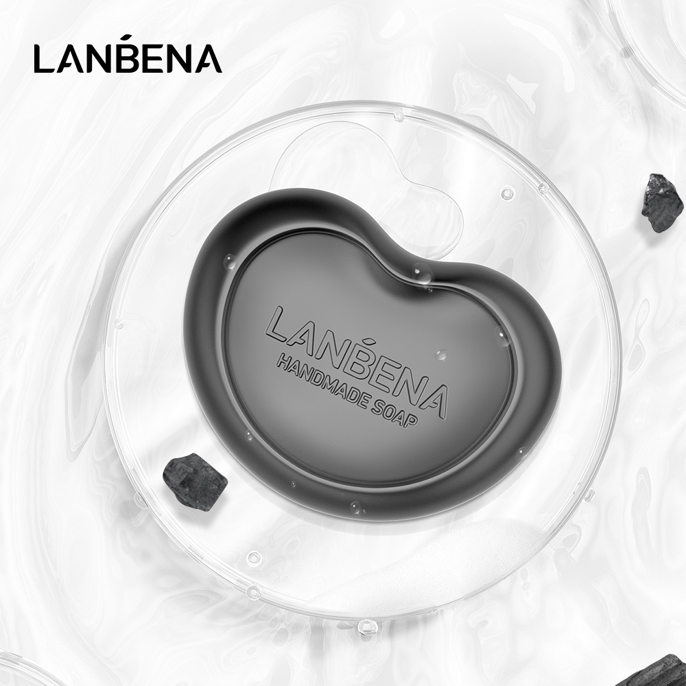 Xà phòng rửa mặt thủ công Lanbena chiết xuất than tre làm sạch sâu loại bỏ dầu và mụn đầu đen chăm sóc làm sáng da 100g
