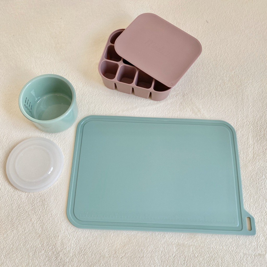 Thớt silicon kháng khuẩn trợ thủ cho mẹ nấu đồ ăn dặm cho bé BLUEMAMA nội địa Hàn Quốc